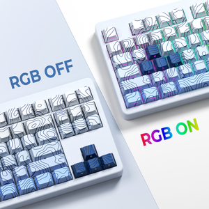 Xvx <span class=keywords><strong>keycaps</strong></span> màu xanh và trắng sứ dòng anh đào hồ sơ bên in Dye-Sub <span class=keywords><strong>PBT</strong></span> Keycap Set (135-key) mô hình cherry-34 tiếng Anh - Product Image 2