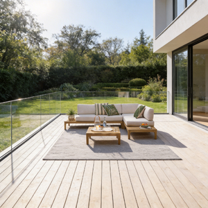 Conjunto de Sofás de Jardín de Madera <span class=keywords><strong>y</strong></span> Plástico para Exteriores con Brasero, Moderno <span class=keywords><strong>y</strong></span> Lujoso, Resistente a la Intemperie, con Asientos Profundos, para Conversación <span class=keywords><strong>y</strong></span> Relajación al Aire Libre - Product Image 2