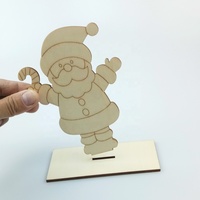 Décorations de Noël en bois pour la maison Peinture pour enfants DIY Planche de bois Splice Santa Claus Ornements de bureau