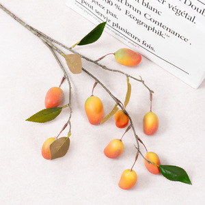 Artistic Soft Door Single Small mango Branch Artificial <b>Bubble</b> Flowers Faux Greenery <b>Wedding</b> Office Exhibition Display Accents - Product Image 2