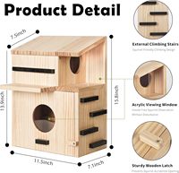 Abri pour écureuils résistant aux intempéries, facile à installer, nichoir pour écureuils à fixer sur clôture avec fenêtre d'observation