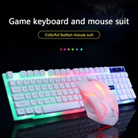 Nouveau clavier mécanique de jeu ultra-fin imperméable avec rétroéclairage LED arc-en-ciel et souris filaire