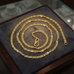 Collier chaîne byzantine plaqué or 14K 18K 24K en gros, chaînes de mode, colliers au design moderne, chaîne en laiton - Product Image 4