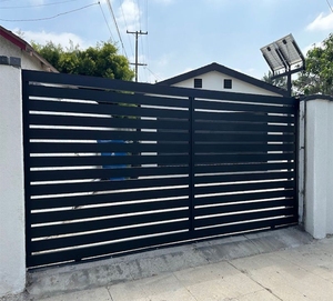 Porte coulissante en métal de sécurité en aluminium à double porte personnalisée en Offre Spéciale avec <span class=keywords><strong>bois</strong></span> traité thermiquement - Product Image 2