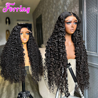 Wig Rambut Keriting India Burma Mentah 13X4 HD Lace Frontal Wig Rambut Manusia Peru Tanpa Lem Wig Rambut Manusia Virgin dengan Kutikula Tertata Rapi