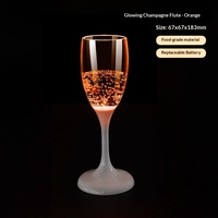 Verre à cocktail LED lumineux à activation par l'eau avec batterie remplaçable pour mariage, fête, bar