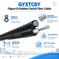 Câble à fibres optiques GYXTC8Y en forme de 8, autoportant, pour extérieur, pour réseau télécom ISP