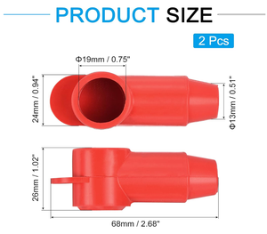 Couvre-borne de batterie en silicone rouge et <span class=keywords><strong>noir</strong></span>, protections isolantes pour voiture, bateau, camion - Product Image 2