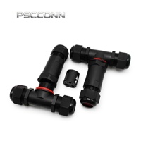 Connecteur circulaire étanche IP68 PSCCONN GW25 à 3 broches en T, connecteur de câblage extérieur haute puissance 32A 400V, boîtier métrique M25