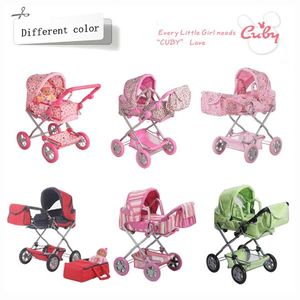 <span class=keywords><strong>Poussette</strong></span> <span class=keywords><strong>Poussette</strong></span> à Quatre Roues pour Bébé Poupée Poupée Wagon Jouet à Canopy Poupée Landau avec Nacelle à Quatre Roues - Product Image 2
