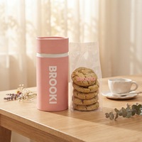 Boîte en carton alimentaire personnalisée avec couvercle à clipser, tube en carton recyclable pour biscuits, gâteaux et emballages de snacks, cylindre