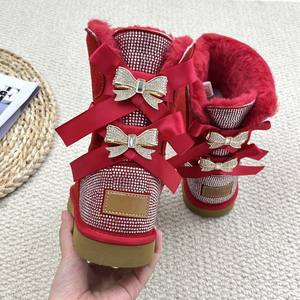 <span class=keywords><strong>Stivali</strong></span> da Neve di Alta Qualità all'Ingrosso, Design Stile Ugs, Caldi Invernali da Donna con Strass Luccicanti e Fiocco, <span class=keywords><strong>Stivali</strong></span> da Neve con Logo - Product Image 4