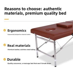 Table de massage multifonctionnelle moderne, très vendue, de bonne qualité, pliable, portable, à 2 sections, avec cadre en acier inoxydable, pour <span class=keywords><strong>spa</strong></span> - Product Image 5