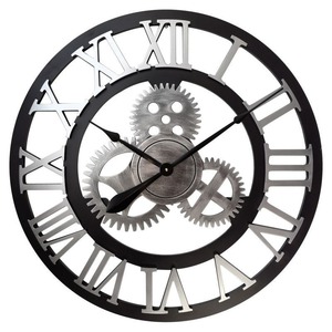 Hanging Gear <b>Wall</b> <b>Clock</b> <b>60cm</b> Large MDF Quartz with 3D Dial and Silent Movement for Industrial Loft Cafe Hotel Decoration - Product Image 6