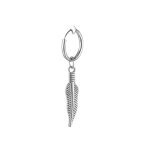 Pendientes de Aro Colgantes de Acero de Titanio con Diseño de Pluma, Cruz y Estrella, Estilo Hip-hop Punk, Clips para Oreja <span class=keywords><strong>sin</strong></span> Perforaciones, para Hombres y Mujeres - Product Image 2