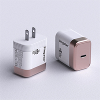 Cargador Rápido USB-C PD de 30W Premium, Diseño Metálico Bicolor, Enchufe Estadounidense, Cargador Portátil para Teléfono, Compatible con iPhone y Samsung, Carga Rápida y Segura