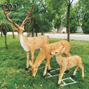 Personalizable Art Deco 3D al aire libre brillante ciervo jardín adornos Led gran tamaño natural luminoso resina jardín ciervos estatuas - Product Image 1