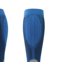 Chaussettes de compression color block, longueur genou, respirantes, avec soutien de la voûte plantaire, talon rembourré, antidérapantes, pour activités sportives et fitness en extérieur