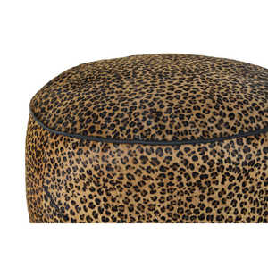 Reposapiés de Cuero 46x46x50cm Marrón Leopardo - Product Image 1