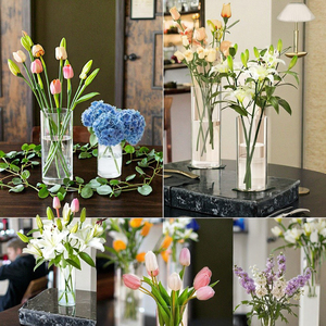 도매 현대 방수 투명 유리 세련된 꽃 유리 꽃병 웨딩 장식 - Product Image 3