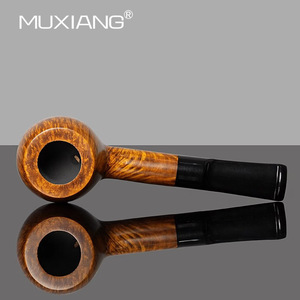 Muxiang Wooden Tobacco Pipe Straight 3mm Filter Handmade Solid Briarwood Smoking Pipe - Product Image 4