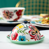 Vaisselle de Style européen, boîte à beurre en porcelaine peinte à la main, plat à beurre en céramique personnalisé avec couvercle