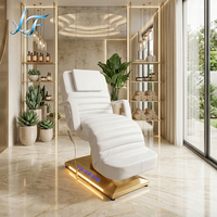 Table de massage électrique moderne de luxe pour salon de beauté, spa, soins du visage, extensions de cils, tatouages et épilations.