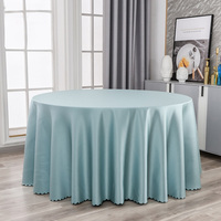 Nappe ronde en satin blanc de 120 pouces, en tissu lisse et soyeux, pour dîner de fête, mariage, banquet
