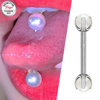 G23 Titanium Tongue Stud Body Piercing Jewelry Diamond Industrial Earrings for Women Fashion Piercing Jewelry Breast Nipple Stud