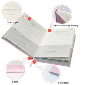 Couverture en tissu de lin à couverture rigide personnalisée A5 Carnets de notes de journaux de pleine conscience de gratitude d'amélioration de soi quotidienne - Product Image 6