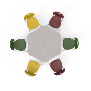 Mesa y silla de estudio para aula al por mayor, muebles de formación escolar, mesa de actividades trapezoidal de discusión funcional para estudiantes - Product Image 5