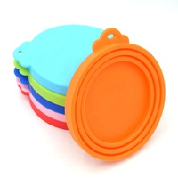 Couvre-boîte multifonction 3 en 1 en silicone extensible anti-déversement pour aliments pour animaux de compagnie, taille standard, qualité alimentaire