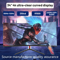 Moniteur de jeu 34 pouces 4K WQHD IPS VA Panel 240Hz 1ms FreeSync G-Sync compatible Écran PC pour E-sport