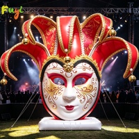 Masque de bouffon gonflable géant, masque de clown gonflable personnalisé en PVC, accessoire publicitaire pour événement de carnaval, marketing de marque, décoration