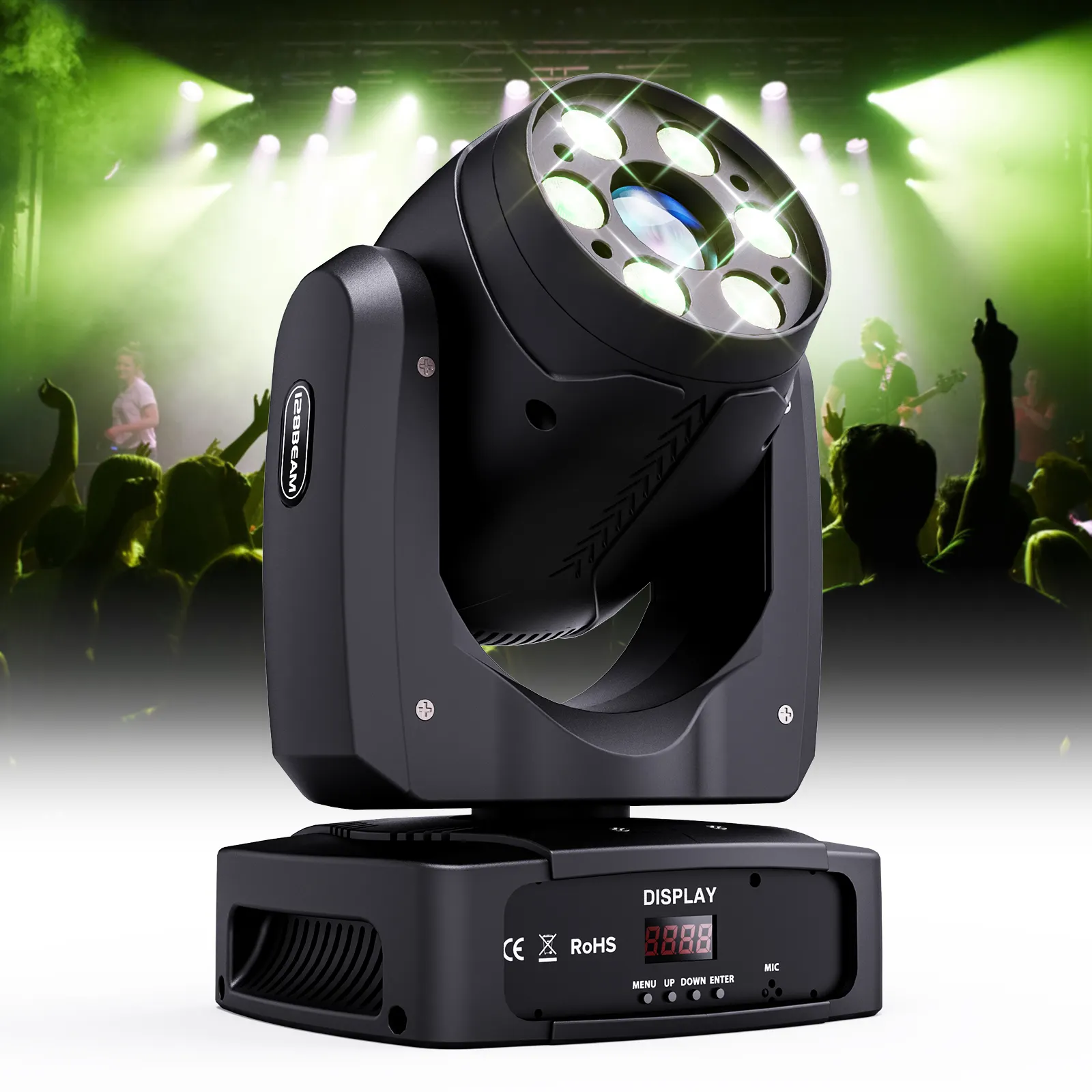 Kecerahan tinggi 150W Rgbw Dmx512 7 lampu panggung Gobo untuk bar pesta ulang tahun klub Ktv Led lampu depan bergerak