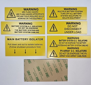 Solar Photovoltaic Energy Conversion System <b>Plastic</b> Abs Adhesive Warning Label Sticker - Product Image 3