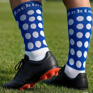 Custom Knitted Crew Grip Eco-Friendly Soccer Football Sport <b>Socks</b> for Adults Youth Solid Design Autumn ODM Bottom - Product Image 2