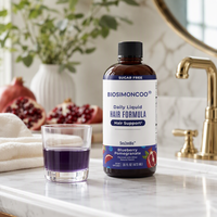 Formula Cairan Rambut Harian 473ml Blueberry Pomegranate Penunjang Pertumbuhan Rambut & Kulit Bebas Gula Suplemen Diet