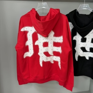 Sudadera con Capucha Personalizada para Hombre 2026, Estilo Punk Y2K, con Pedrería, Gráficos, Letras Góticas, Sudadera Gruesa, OEM - Product Image 3