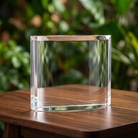 Plaque de récompense élégante en cristal incurvé, gravée au laser, trophée en verre étanche, reconnaissance d'entreprise, excellence du service
