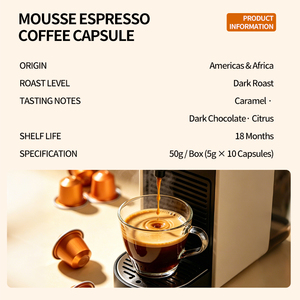 Café Negro Puro al por Mayor con Servicio OEM Personalizado, Suministro Directo de Fábrica, Cápsulas de Café Grizzly Mousse Espresso de 5g - Product Image 2