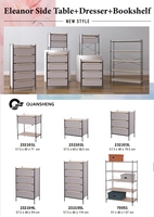 Commode de rangement moderne en tissu gris avec 2 tiroirs commode de chambre mini commode
