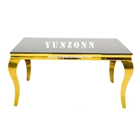 Ensemble de table à manger au design antique Style traditionnel classique simple pour la maison Villa Restaurant-Meubles de banquet en verre et marbre pour événements