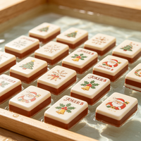 Mahjong Américain Flottant Amusant pour l'Été, Tuiles Jaunes et Vertes Rafraîchissantes, Blocs de Jeu Colorés pour Fêtes au Bord de la Piscine