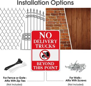 Segnale di avvertimento riflettente impermeabile e resistente per camion in sosta, per vialetti residenziali e commerciali - Product Image 2