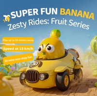 Voiture télécommandée miniature 2,4 G personnalisée, mignonne, de style dessin animé, avec rotation à 360°, en forme de banane ou de légume, petite voiture de course RC avec lumières