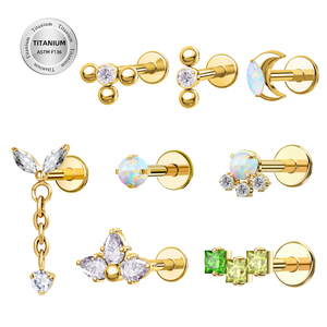 Joyería para Piercing Medusa con Rosca Interna Toposh ASTM F136, Piercing Labret Hipoalergénico, Anillos Labiales para Mujer - Product Image 1