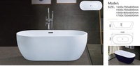 Fournisseur de baignoire de luxe Designer vertical Baignoire autonome moderne pour adulte 1.8 m Baignoire de salle de bain Baignoires autoportantes