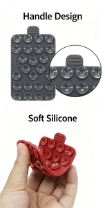 Soporte para Teléfono con Ventosa de Silicona de Doble Cara en Forma de Corazón, Adhesivo Reutilizable Anticaídas para la Parte Posterior del Teléfono, para Vidrio, Espejo y Superficies Lisas - Product Image 5