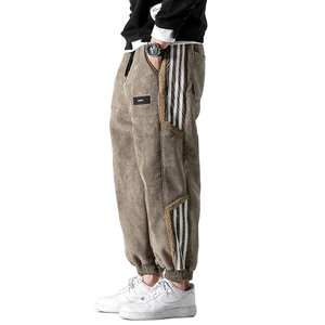 OEM 2025 High Quality Men Plus Size Cashmere Woolen Breathable Pleated Front Gym Cordset Autumn Straight Casual Jumpsuit Elastic - Product Image 3